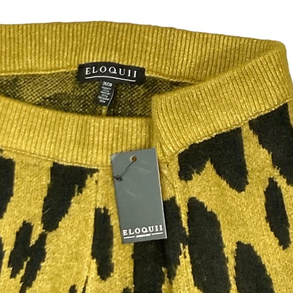 Eloquii Intarsia Sweater Knit Pull On Pants Green/Black Size 26/28 New - Picture 4 of 6